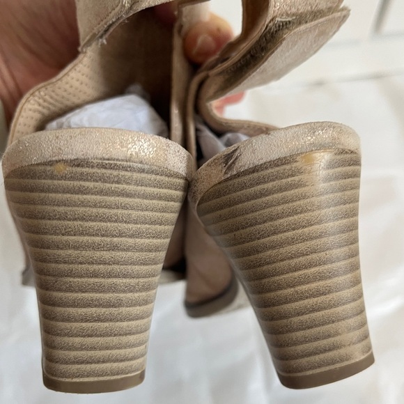 Gabor Women's Pink Leather Peep-Toe Block Heel Sandals, Sz 38.5 - Picture 9 of 13